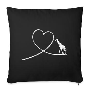Giraffe Zoo Wildnis Geschenkidee - Sofakissenbezug 45 x 45 cm - Schwarz - Vorne