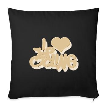 I_love_Cycling_beige - Sofa pillowcase 17,3'' x 17,3'' (45 x 45 cm) - black - Front
