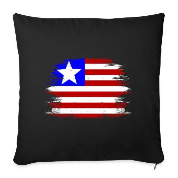 Liberia_Flagge_used - Sofa pillowcase 17,3'' x 17,3'' (45 x 45 cm) - black - Front