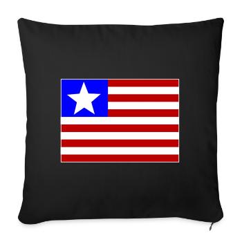 Liberia_Flagge_used - Sofa pillowcase 17,3'' x 17,3'' (45 x 45 cm) - black - Front