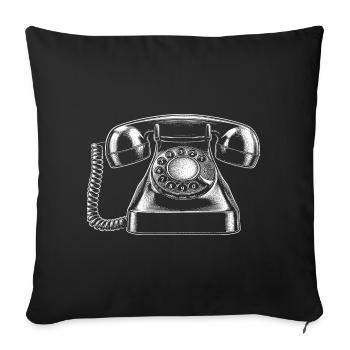 telephone - Sofa pillowcase 17,3'' x 17,3'' (45 x 45 cm) - black - Front