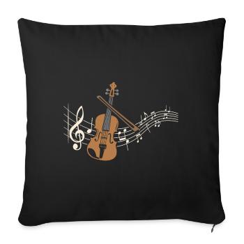 Geige Noten Violine Musiker Klassische Musik - Sofakissenbezug 45 x 45 cm - Schwarz - Vorne