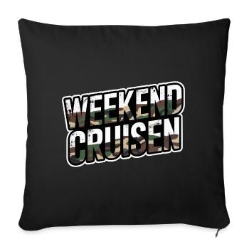 Croisière du week-end en disant accordage du camouflage - Housse de coussin décorative 45 x 45 cm - noir - Devant