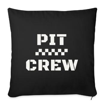 Équipe de course de Pit Crew Motorsport Course aux stands - Housse de coussin décorative 45 x 45 cm - noir - Devant