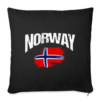 Vacances en Norvège dans les fjords de Norge Voyage en Scandinavie - Housse de coussin décorative 45 x 45 cm - noir - Devant