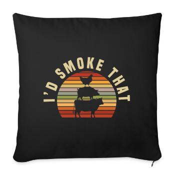 Grillmeister Gift Meat, Sausage & Beer - Sofa pillowcase 17,3'' x 17,3'' (45 x 45 cm) - black - Front