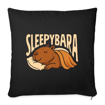 La vie est meilleure avec les capybaras - Mignon rongeur - Housse de coussin décorative 45 x 45 cm - noir - Devant