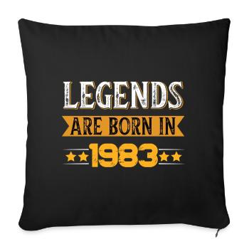 Birthday born in 1983 - Sofa pillowcase 17,3'' x 17,3'' (45 x 45 cm) - black - Front