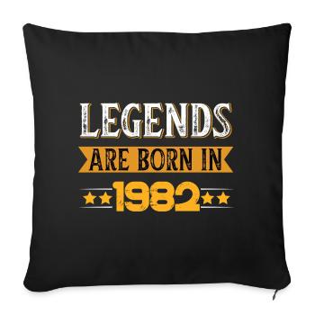 Birthday born in 1982 - Sofa pillowcase 17,3'' x 17,3'' (45 x 45 cm) - black - Front
