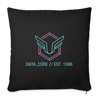 Cyberpunk & Synthwave Symbol Data Core 1998  - Sofakissenbezug 45 x 45 cm - Schwarz - Vorne