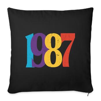 Geboren 1987 Geburtstagsgeschenk Geburtstag 87 - Sofakissenbezug 45 x 45 cm - Schwarz - Vorne