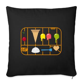Ice Cream Cone kit - Sofa pillowcase 17,3'' x 17,3'' (45 x 45 cm) - black - Front