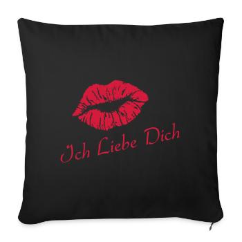 I love you - Sofa pillowcase 17,3'' x 17,3'' (45 x 45 cm) - black - Front