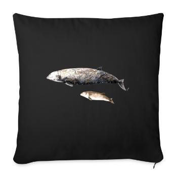 Cuvier's beaked whale - Ziphius cavirostris Beaked whale - Sofa pillowcase 17,3'' x 17,3'' (45 x 45 cm) - black - Front