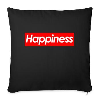Happiness - Sofa pillowcase 17,3'' x 17,3'' (45 x 45 cm) - black - Front