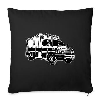 Ambulance / ambulance 01_black white - Sofa pillowcase 17,3'' x 17,3'' (45 x 45 cm) - black - Front