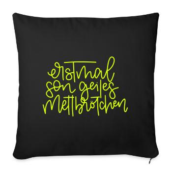 First son geiles Mettbrötchen - Sofa pillowcase 17,3'' x 17,3'' (45 x 45 cm) - black - Front