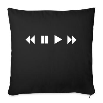 Lecture Pause Forward Rewind - Musique du lecteur CD - Housse de coussin décorative 45 x 45 cm - noir - Devant