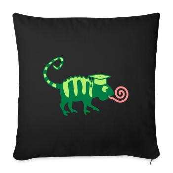 Examen Chameleon Silhoutte Doktorhut Promotion - Housse de coussin décorative 45 x 45 cm - noir - Devant