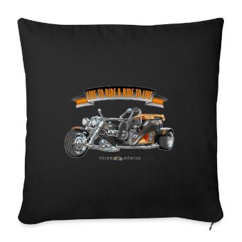 TRIKE KINGS / LIVE TO RIDE & RIDE TO LIVE - Sofa pillowcase 17,3'' x 17,3'' (45 x 45 cm) - black - Front