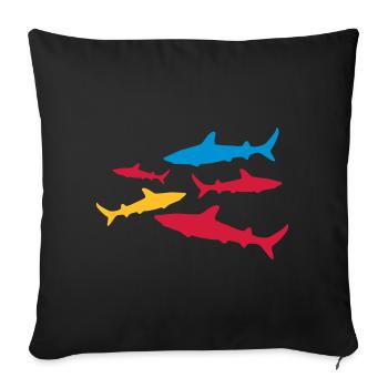 shark - Sofa pillowcase 17,3'' x 17,3'' (45 x 45 cm) - black - Front