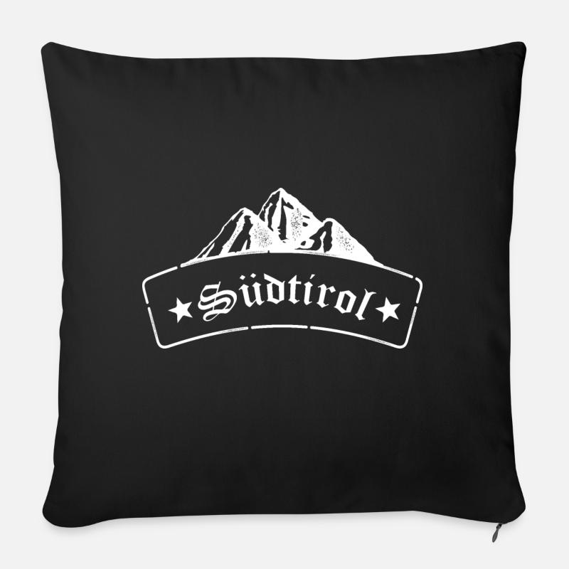 Südtiroler Berge-Alpen - Sofakissenbezug 45 x 45 cm - Schwarz