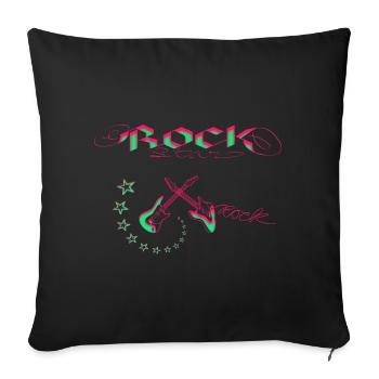 Rock Star Neon - Sofa pillowcase 17,3'' x 17,3'' (45 x 45 cm) - black - Front