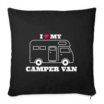 I love my Camper Van - Sofa pillowcase 17,3'' x 17,3'' (45 x 45 cm) - black - Front