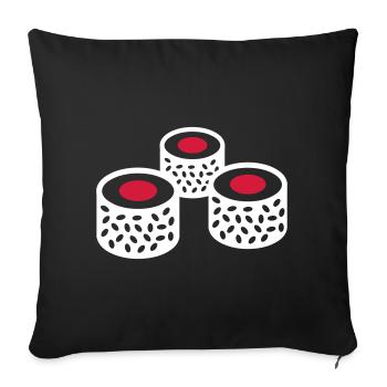 sushi - Sofa pillowcase 17,3'' x 17,3'' (45 x 45 cm) - black - Front