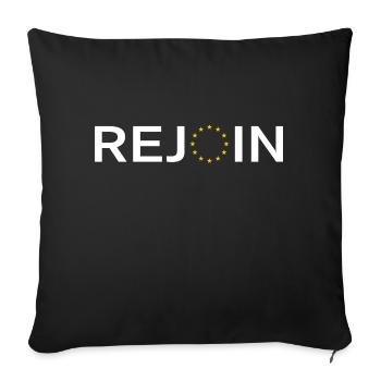 Treten Sie EU White wieder bei - Sofakissenbezug 45 x 45 cm - Schwarz - Vorne