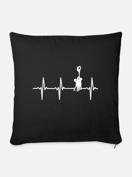 Cheerleading herzfrequenz - Sofakissenbezug 45 x 45 cm - Schwarz
