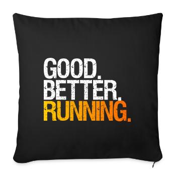 Running - Sofa pillowcase 17,3'' x 17,3'' (45 x 45 cm) - black - Front