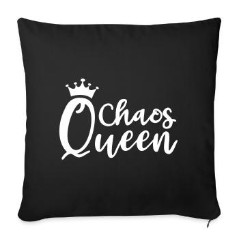 Chaos Queen Chaotin mess messy queen queen mess - Housse de coussin décorative 45 x 45 cm - noir - Devant