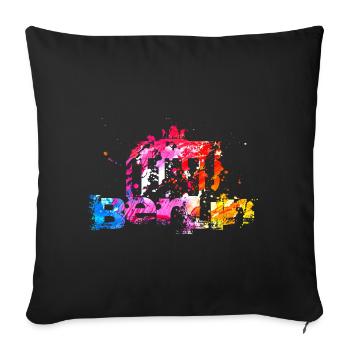 Colorful Berlin street art - Sofa pillowcase 17,3'' x 17,3'' (45 x 45 cm) - black - Front
