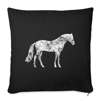 Pferde - Sofakissenbezug 45 x 45 cm - Schwarz - Vorne