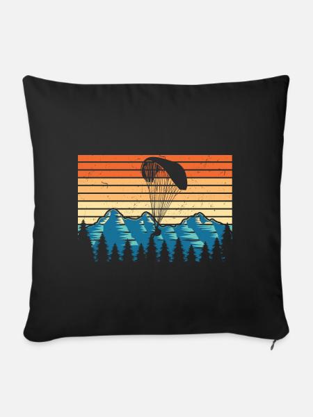 Paragliding - Sofakissenbezug 45 x 45 cm - Schwarz
