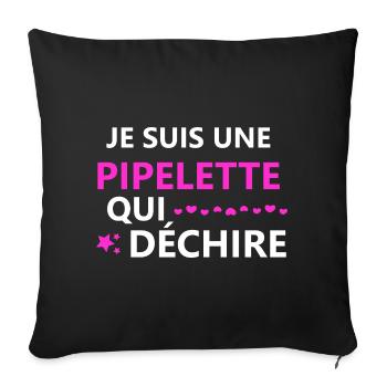 Je suis une pipelette - Housse de coussin décorative 45 x 45 cm - noir - Devant
