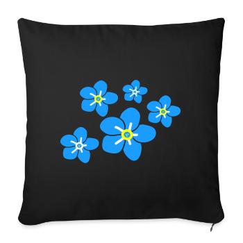 Forget me not flower2 - Sofa pillowcase 17,3'' x 17,3'' (45 x 45 cm) - black - Front