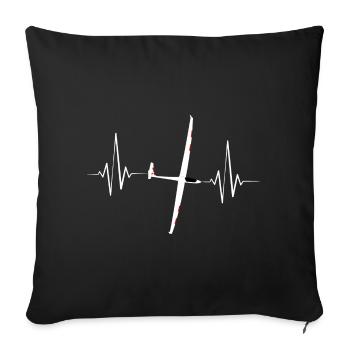 Glider Gliding Gliding Glider Flying - Sofa pillowcase 17,3'' x 17,3'' (45 x 45 cm) - black - Front