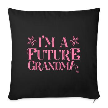 Je suis une future grand-mère grand-mère grand-mère grand-mère - Housse de coussin décorative 45 x 45 cm - noir - Devant