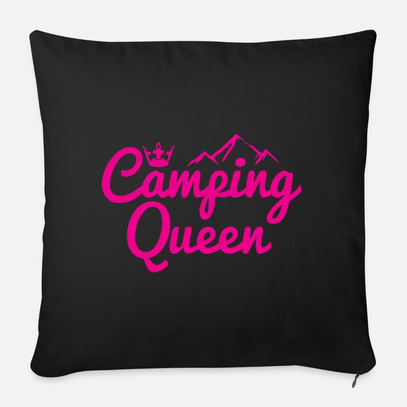 Camping Queen Krone Berg - Sofakissenbezug 45 x 45 cm - Schwarz