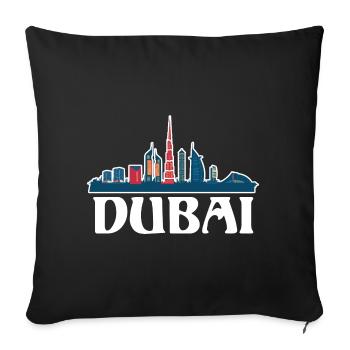 Dubai United Arab Emirates The Palm - Sofa pillowcase 17,3'' x 17,3'' (45 x 45 cm) - black - Front