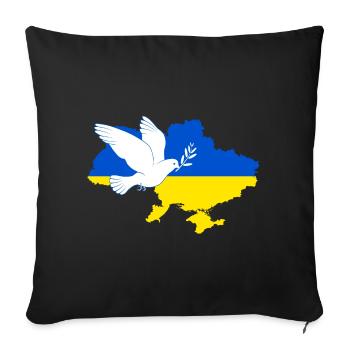 Dove of peace for Ukraine - Sofa pillowcase 17,3'' x 17,3'' (45 x 45 cm) - black - Front