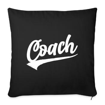 trainer coach training club boss club fussball - Sofa pillowcase 17,3'' x 17,3'' (45 x 45 cm) - black - Front