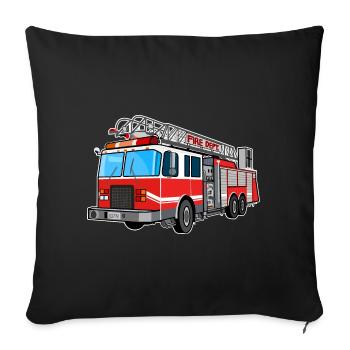Pompiers, pompiers, pompiers, extincteurs - Housse de coussin décorative 45 x 45 cm - noir - Devant