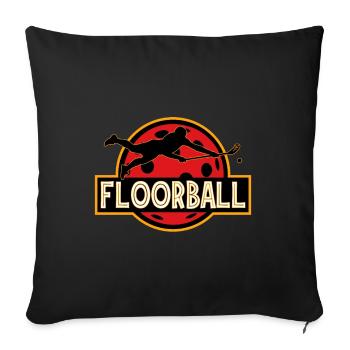 Floorball Player Floorball Floorball - Sofa pillowcase 17,3'' x 17,3'' (45 x 45 cm) - black - Front