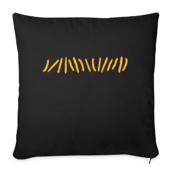 Rangée de frites Français côte à côte - Housse de coussin décorative 45 x 45 cm - noir - Devant