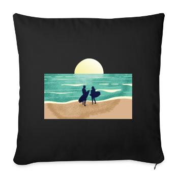 Summer Sunset Surfer - Sofakissenbezug 45 x 45 cm - Schwarz - Vorne