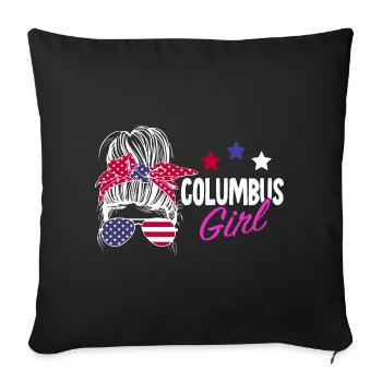 Columbus Ohio - Sofakissenbezug 45 x 45 cm - Schwarz - Vorne