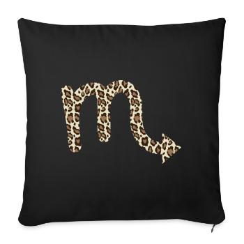 Signe du zodiaque Scorpion - Housse de coussin décorative 45 x 45 cm - noir - Devant